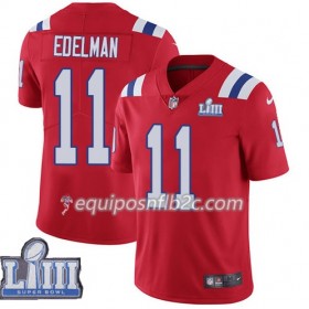 Camiseta Hombre NFL New England Patriots Julian Edelman 11 Nike Rojo 2019 Super Bowl LIII